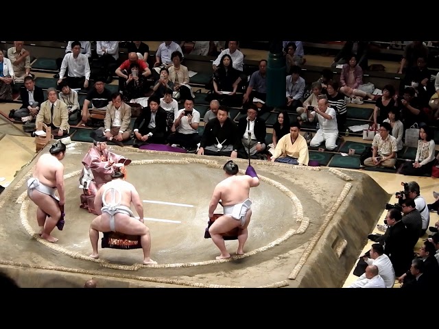 大相撲 五月場所】横綱土俵入り 白鵬 鶴竜 ＃SUMO - YouTube