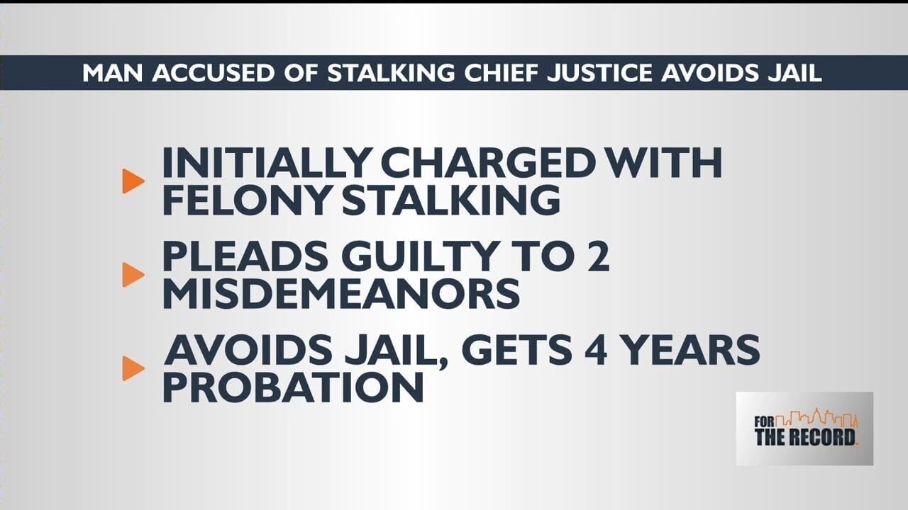Man accused of stalking state Supreme Court chief justice avoids jail