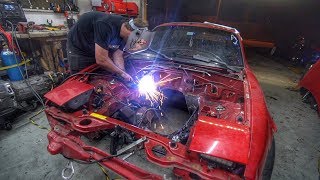 Budget LS Swap Miata PT.13 Engine Bay Fabrication and Gutting the Doors