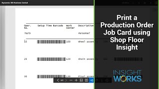 Print a Production Order Job Card