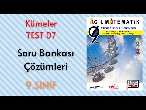 9.Sınıf Soru Bankası Kümeler Test-7 (Sayfa 42-43)