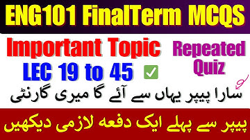 Eng101 Final Term Preparation 2024 || Eng101 final term preparation spring 2024 || final term MCQS