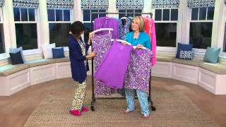 Carole Hochman Ultra Jersey Petite Spring Bloom 4 PC Pajama Set with Amy Stran