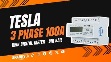 Tesla ADM100TC | 3 Phase 100Amp Kilowatt Hour Meter Din Rail | Digital
