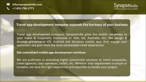 Travel app development company - SynapseIndia