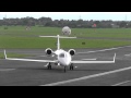 Learjet 45 M-MRBB Awesome landing and takeoff - Gloucestershire Airport