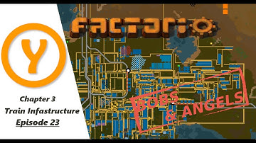 Factorio Bobs and Angels - Train Infastructure - Land Edition Episode 23