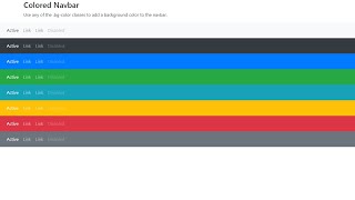 Bootstrap Colored Navbar || Bootstrap Navbar