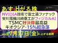 NVIDIA技術で富士通、ファナック、安川電機、川崎重工がフィジカルAI。キオクシア-急落。~あす上がる株 2026年7月17日(金)に上がる銘柄。最新の日本株情報。高配当株の株価やデイトレ情報