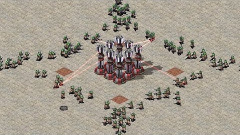 Conscripts vs Prism Towers - Same Cost - Red Alert 2