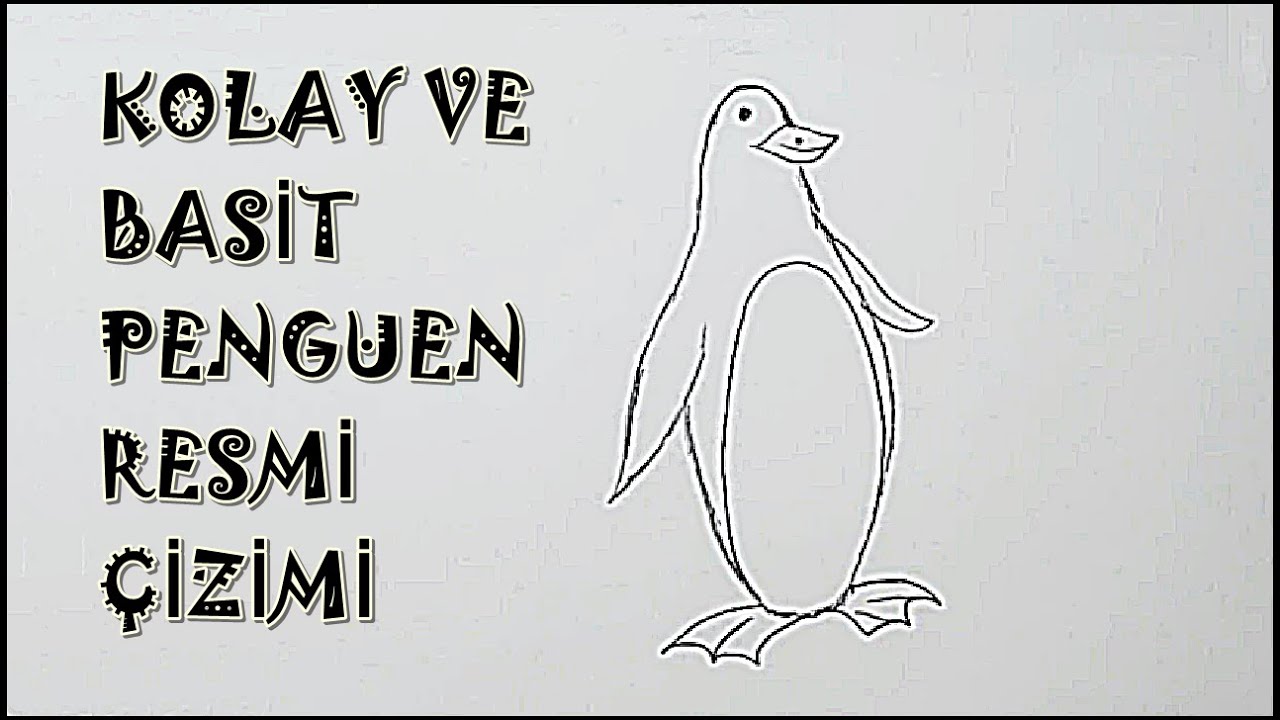EKT - Karakalem Kolay ve Basit Penguen Çizimi ( Kolay Çizimler )