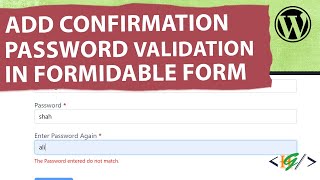 How to Add & Validate Confirmation Password Field in Formidable Form in WordPress