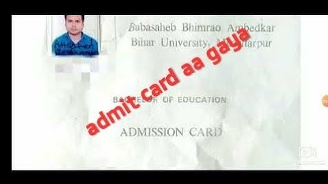 Bihar university B.Ed.1st year and 2nd year 2021 ka admit card aa gaya hai BRABU Muz.