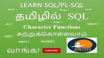 #SQL#CHARACTERFUNCTIONS #SQLinTAMIL #TRBCOMPUTERSCIENCE #RDBMS