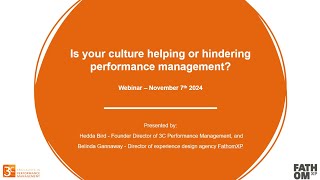 Is your culture helping or hindering performance management? 3C Performance Management and FathomXP