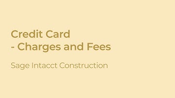 Entering a Credit Card Charge in Sage Intacct Construction
