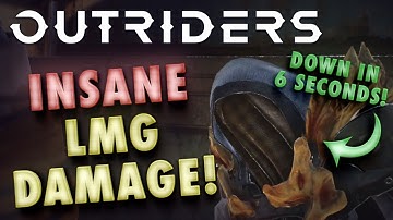 Outriders 6 Second Boss Kill Gameplay - INSANE LMG Damage In Technomancer Class Build!