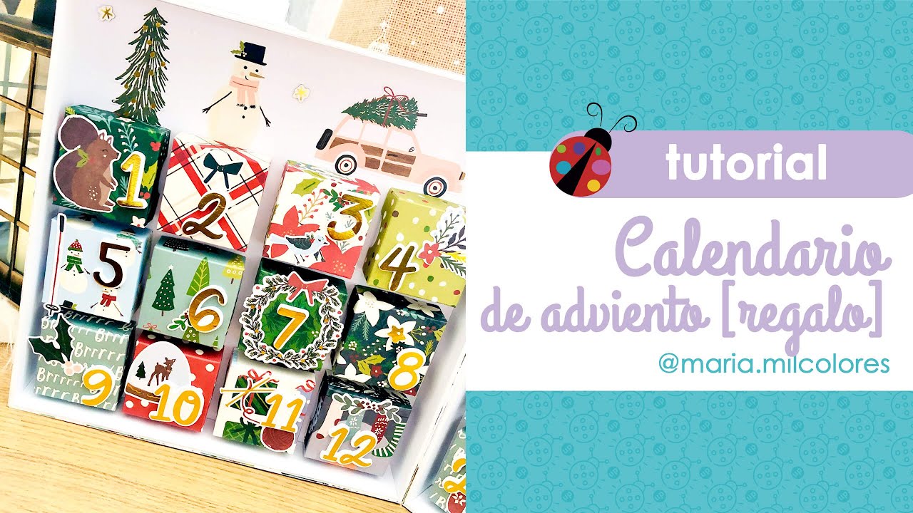 Calendario adviento casero en caja regalo 🎁