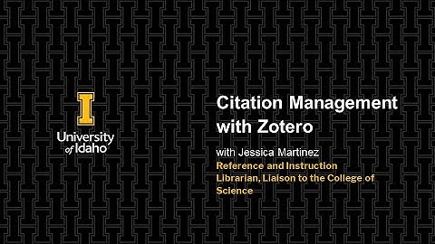 Citation Management with Zotero (2020)