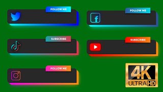 Free 4K green screen social media lower third | youtube ,instagram, facebook, twitter & Tiktok (3)