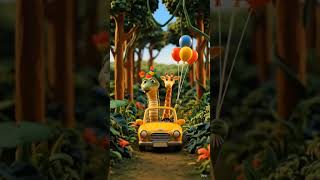 Giant Giraffe Meets Snake in Deep Jungle 🌿🐍#ai#shorts#trending#giraffe#snake#baloons