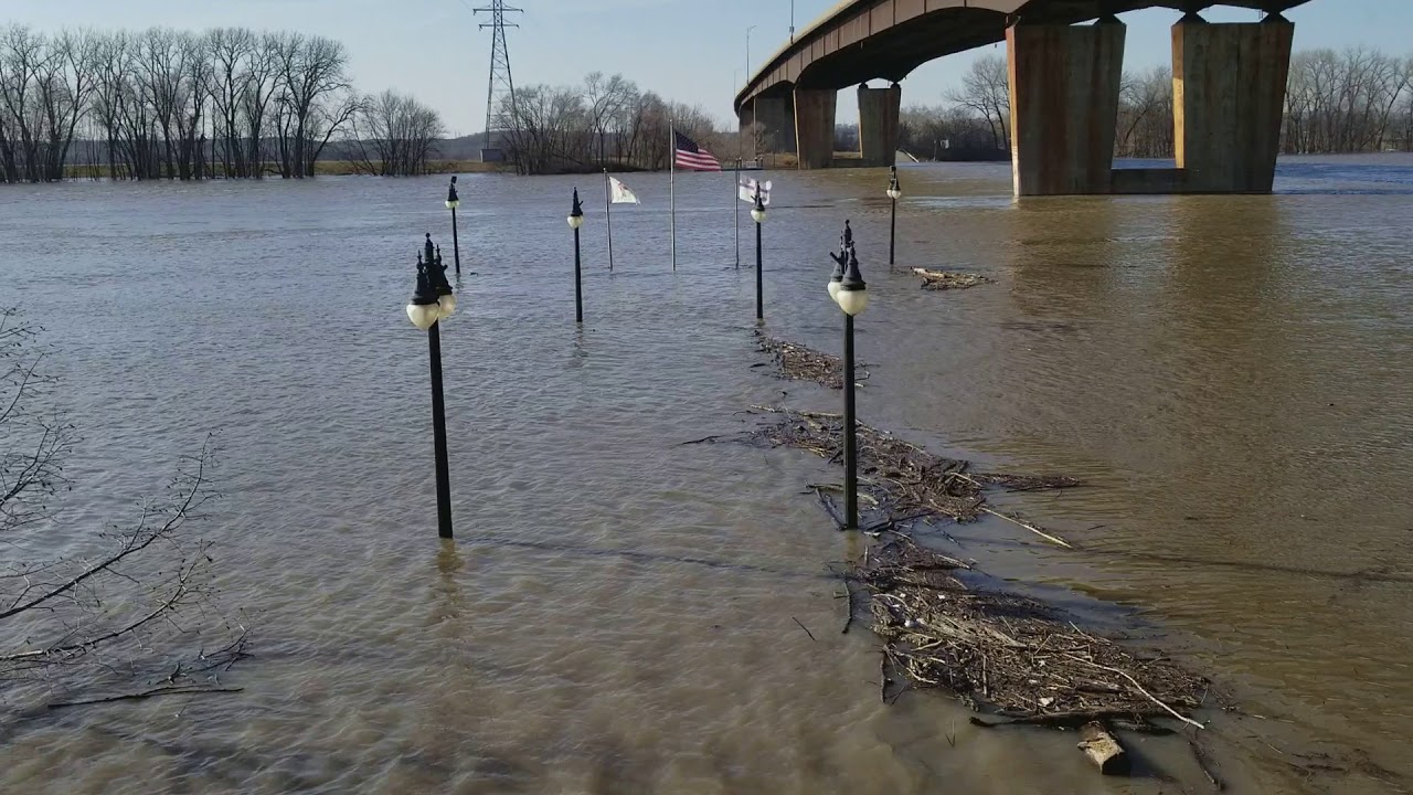 Historic Illinois River flooding Pekin, IL boat ramp 2262018 YouTube