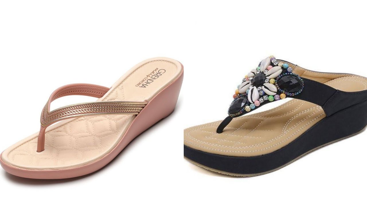 fantastic ideas for ladies of slippers Sandlas wedge chappals Designs