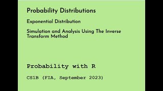 Simulation And Ysis Of Exponential Distribution Using Inverse Transform Method