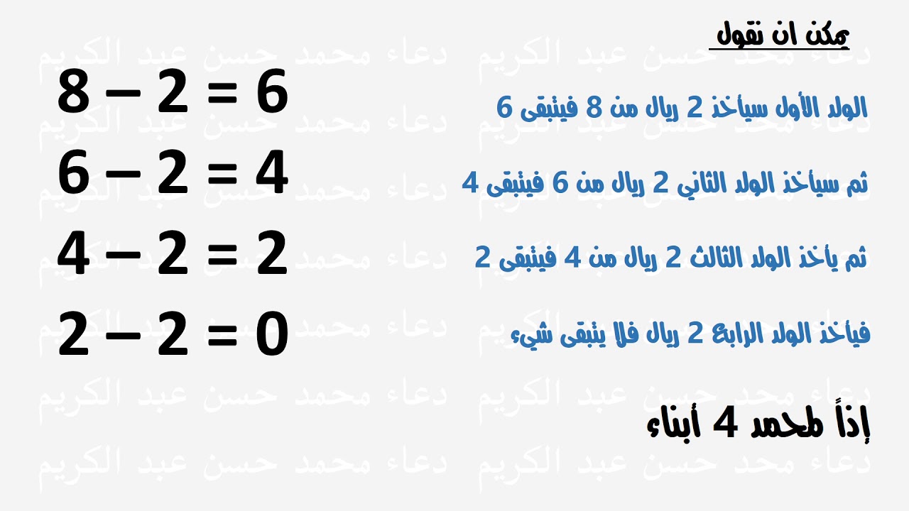 المتكرر ابتدائي الطرح ثالث اوراق عمل