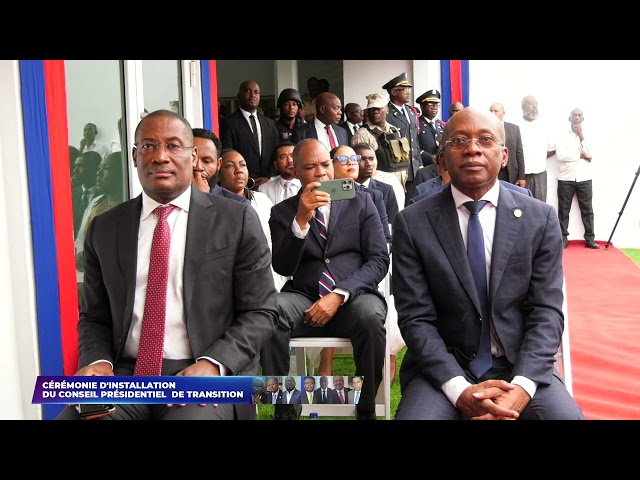 Cérémonie de prestation de serment du Conseil Présidentiel de transition au Palais National.