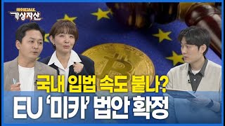 EU 세계최초 '미카' 법안 확정, 국내 입법 속도 붙나?｜고란 대표 / 김남석 대표 / 김동환 대표｜ [버추얼토크 가상자산 시즌 2]