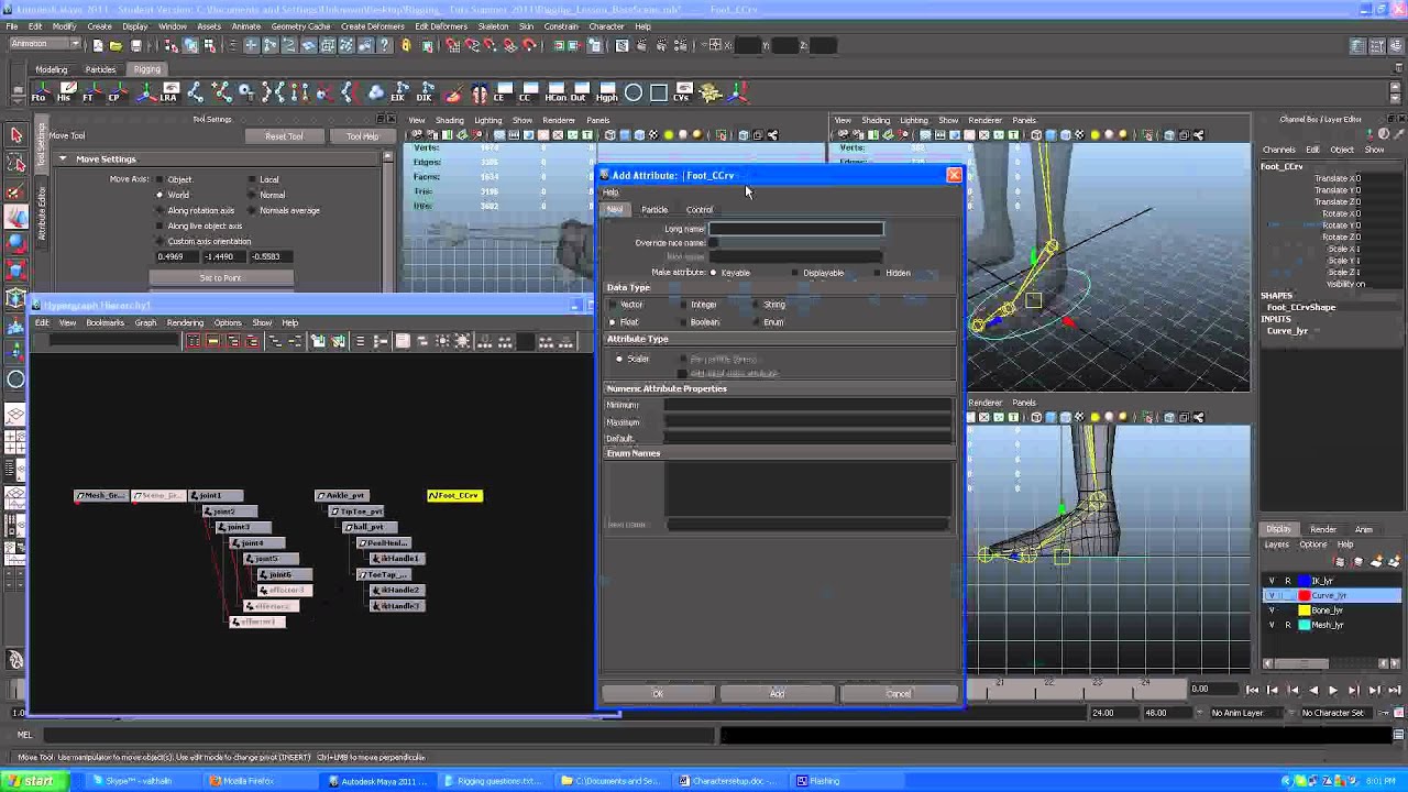Maya 2011 rigging tutorial - IK Leg - YouTube