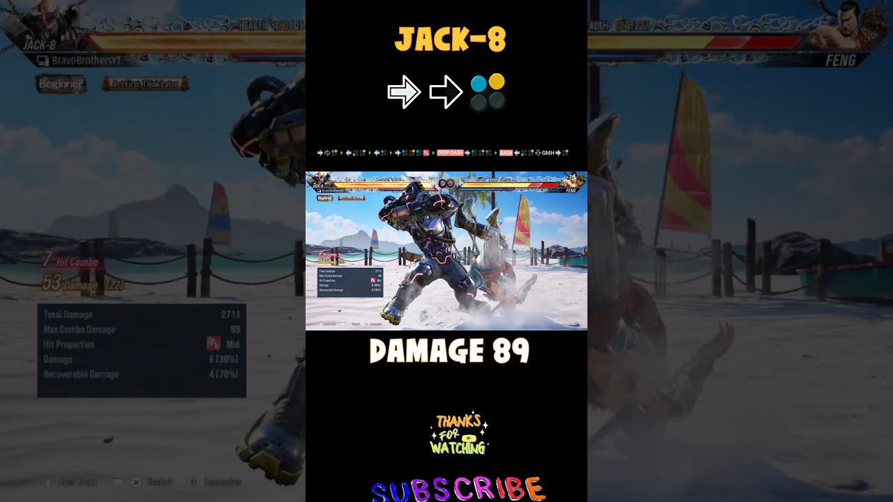 Jack 8 combo guide tekken8 I JACK-8 wall carry combo tekken8