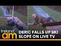 &quot;Oh God, I am so sorry!&quot; | Deric falling up a ski slope has Ireland AM presenters in giggles