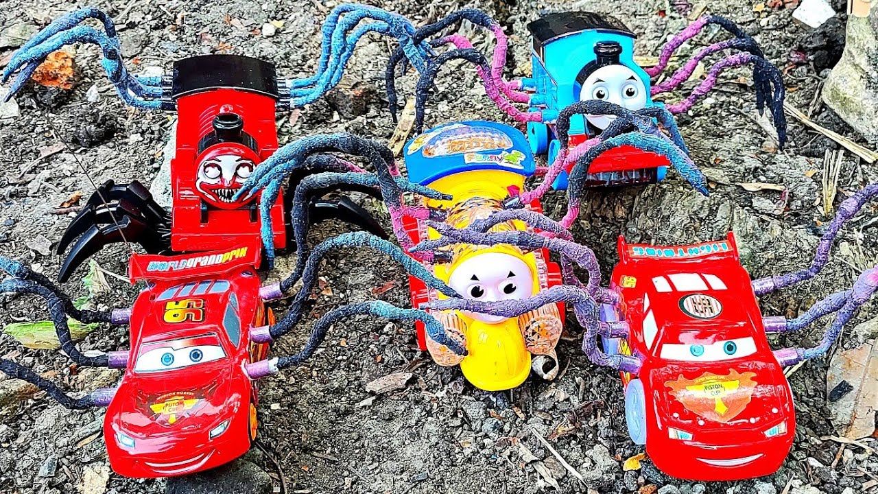 Upgrade RC LINGHTING MCQUEEN EATER Monster Percy Spider, Monster Mcqueen, Thomas Car Hantu  Monster 