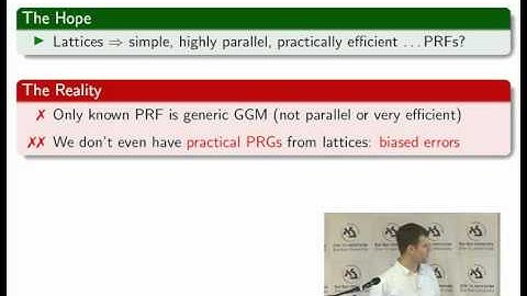 Winter School on Cryptography: Learning With Errors - Chris Peikert