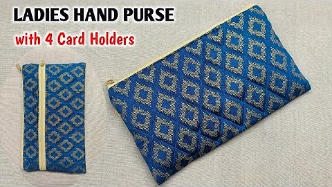 DIY Ladies Hand Purse with 4 Card Holders | Ladies Purse Cutting and Stitching | Phone pouch | Bags