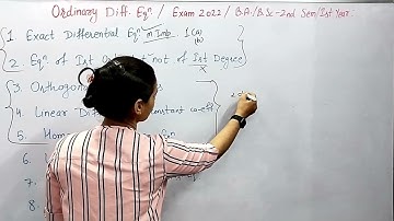 Important Chapters | Exam Pattern| Ordinary Differential Equation| BA/BSc 1st Year Maths Haryana Uni