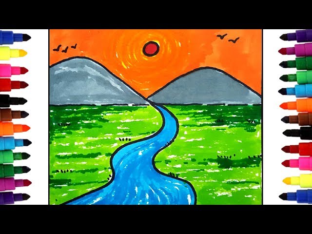 River, Cartoon, Water Color - Arthub.ai