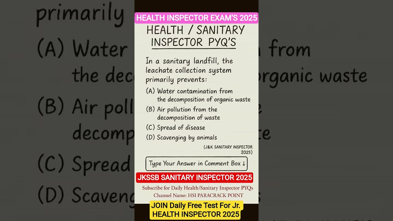 JKSSB Junior Health Inspector 2025 