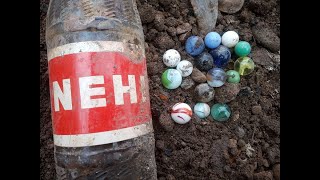 Treasure Hunting An Old Dump - Vintage Marbles - Bottle Digging - Trash Picking - Marble Run -