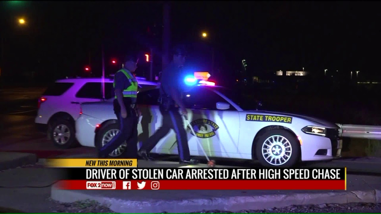 One in custody after stolen car chase - YouTube