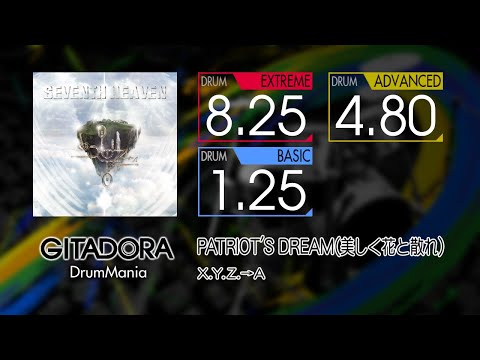 【GITADORA】 PATRIOT'S DREAM(美しく花と散れ) (EXTREME ~ BASIC) Drum