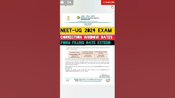 "ALERT 🚨 NEET-UG 2024 :- CORRECTION WINDOW DATES 📅 APPLICATION FORM FILLING DATE EXTENDED ✅."