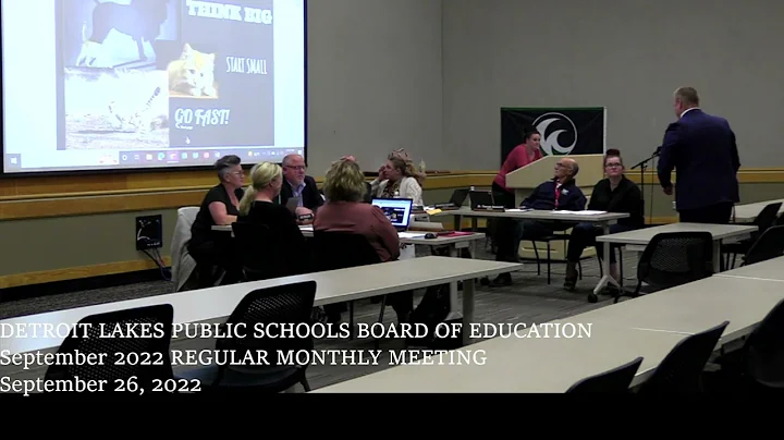 Detroit Lakes Public Schools - Regular Board Meeting (9/26/2022)
