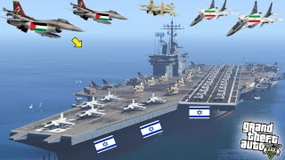 Israeli Navy Aircraft Carrier Badly Destroyed By Iranian Fighter Jets and Helicopters-GTA5