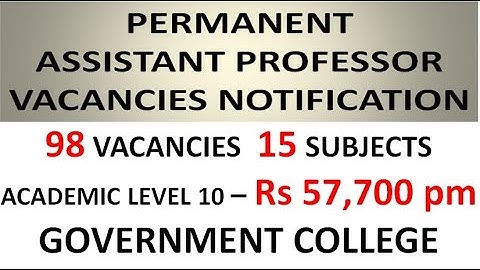 98 Permanent Assistant Professor Vacancies in Govt. College with Rs 57,700 pm | Apply Any State