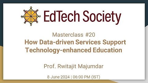 Masterclass #20: How data-driven services support technology-enhanced education?