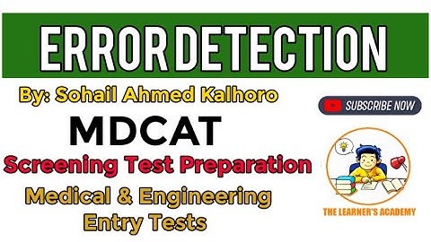 Error Detection Solved for screening tests and Entry test preparation| MDCAT| ECAT |PMC