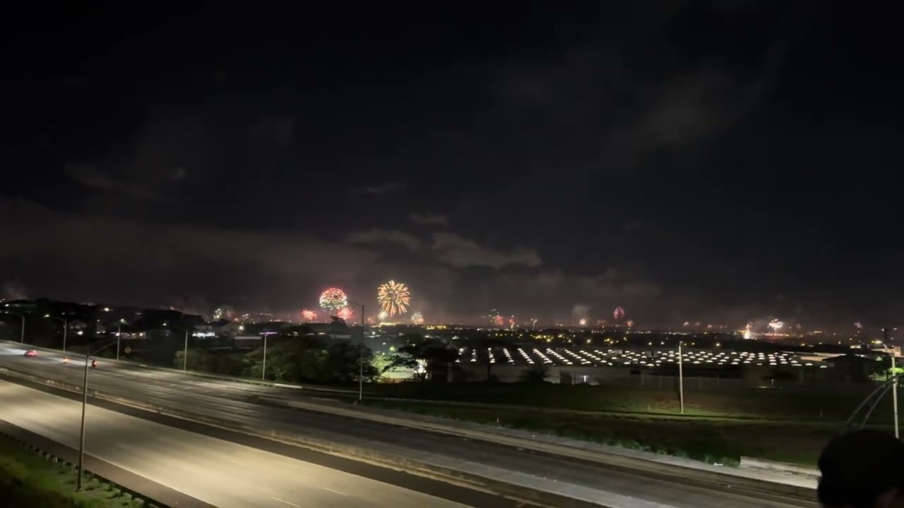 Makakilo Bridge fireworks 